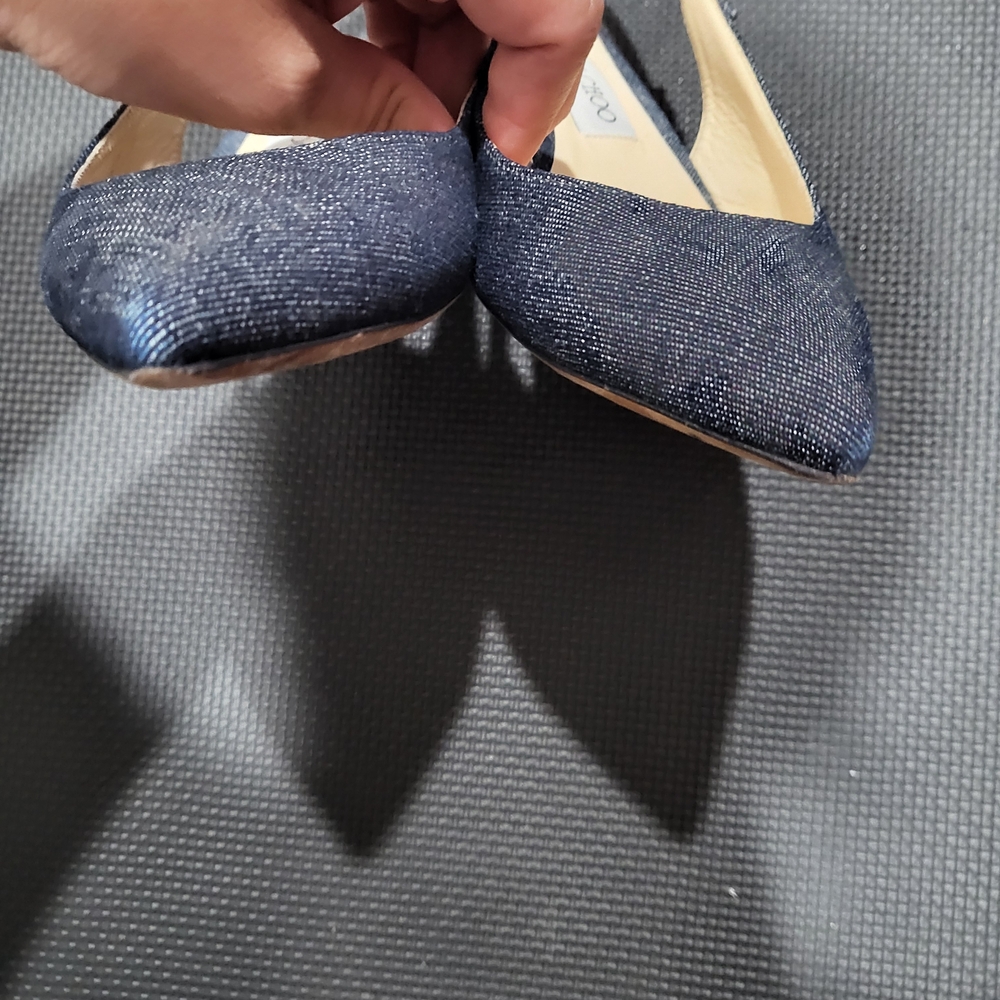 Jimmy Choo Navy Blue Heels with Glossy Finish - Picture 2 of 4